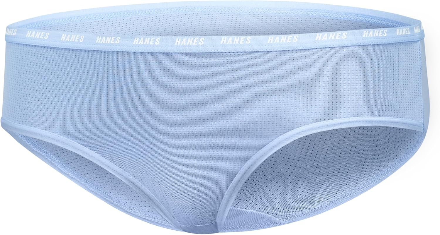 image:imageHanes Girls Underwear Brief and Hipsters 6Pack Moves Breathable Stretch XTemp MoistureWicking Girls PantiesPurpleBlueMintBlackGrey
