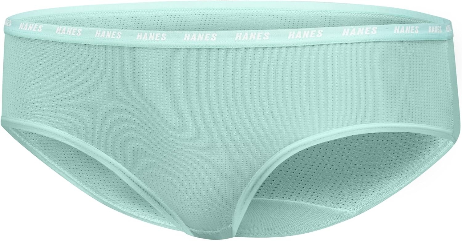 image:imageHanes Girls Underwear Brief and Hipsters 6Pack Moves Breathable Stretch XTemp MoistureWicking Girls PantiesPurpleBlueMintBlackGrey