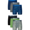 Hanes Boys’ Moves Performance Underwear Boxer Brief, 6-pack, All Over Mesh Moisture Wicking Boxer Briefs(Royalty Blue Print  Black  Native Fern Green Print  Native Fern Green  Medium Grey  Royalty Blue)