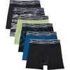 Hanes Boys’ Moves Performance Underwear Boxer Brief, 6-pack, All Over Mesh Moisture Wicking Boxer Briefs(Black/Blue/Green/Grey – 6 Pack)