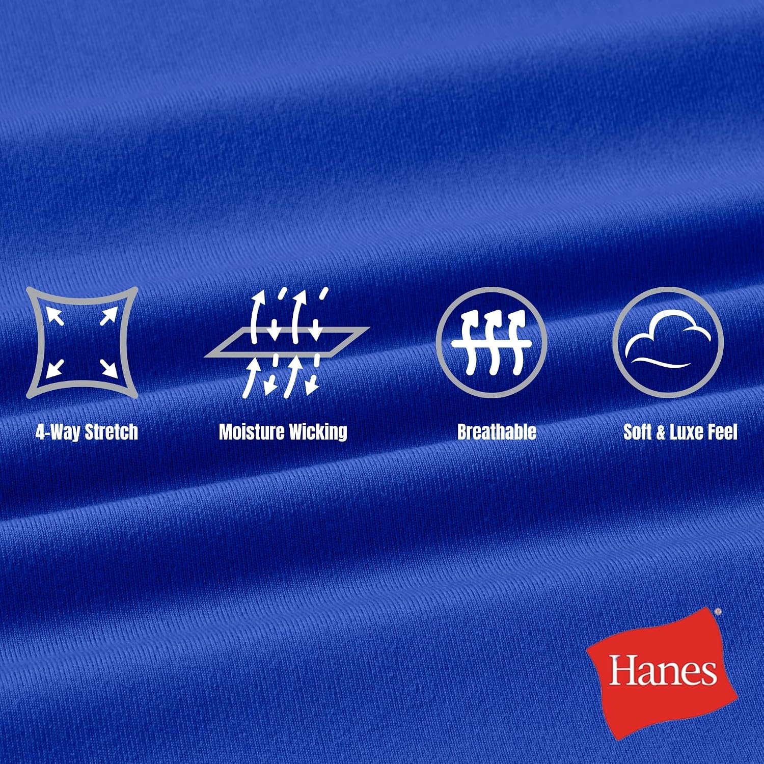 image:imageHanes Mens Moves Performance Shorts Athletic MoistureWicking Shorts with Pockets 6 InseamDeep Royal