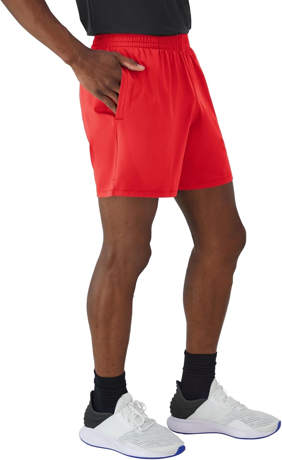 image:imageHanes Mens Moves Performance Shorts Athletic MoistureWicking Shorts with Pockets 6 InseamHolly Berry Red