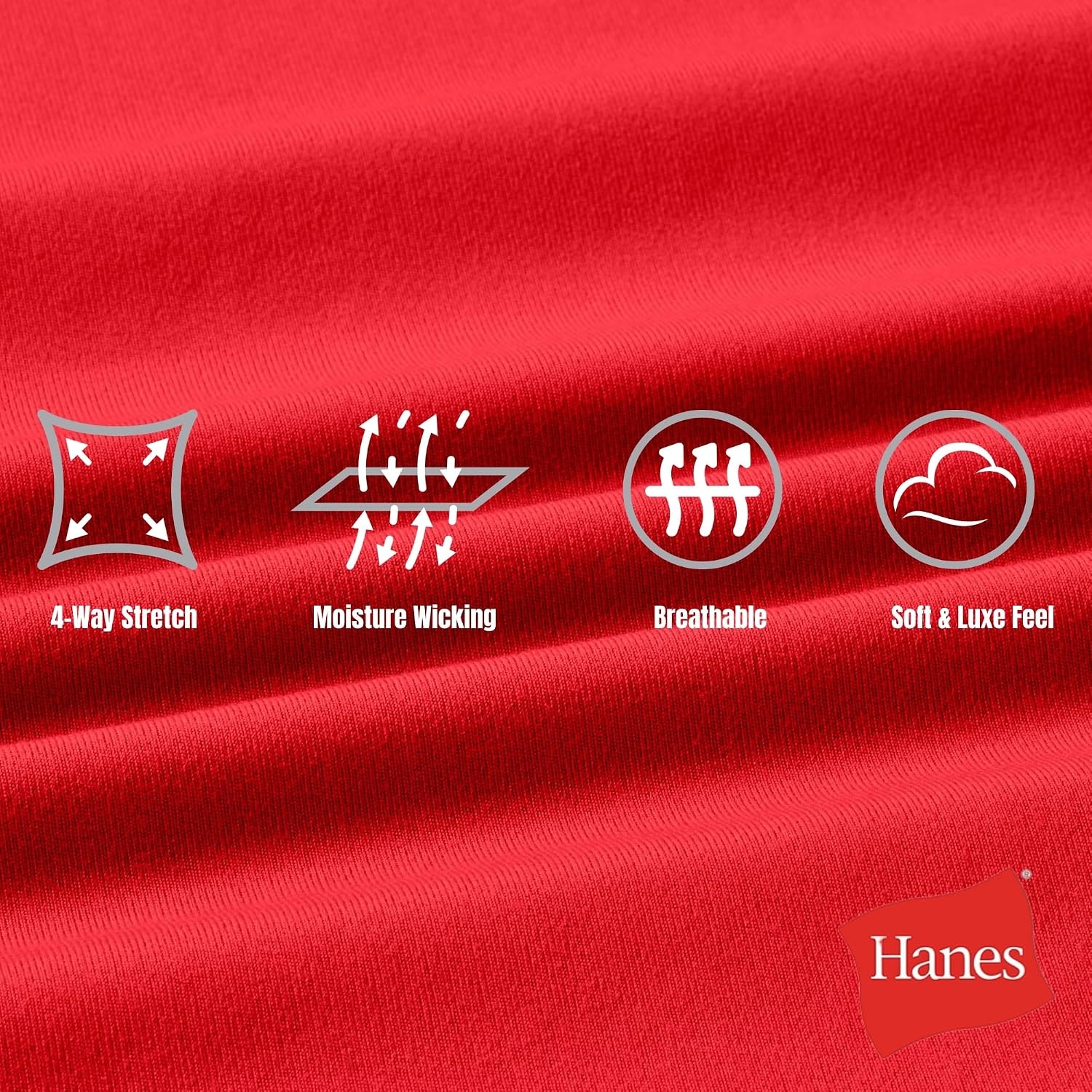 image:imageHanes Mens Moves Tank Performance Tank for Men MoistureWicking Tank Top 4Way StretchHolly Berry Red