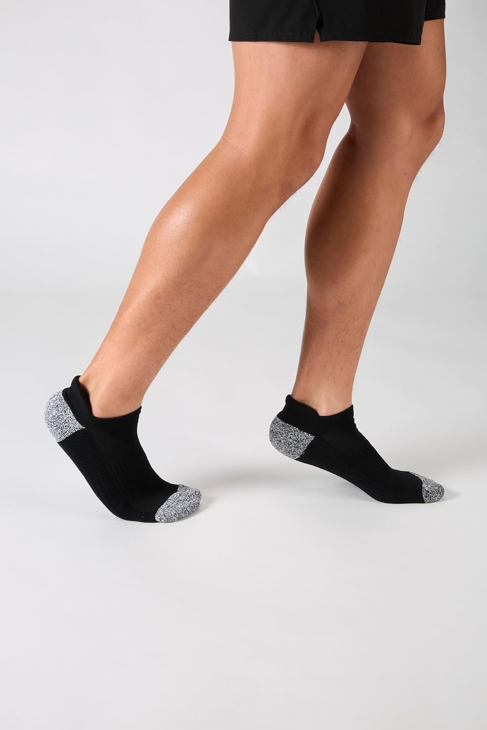 image:imageHanes Mens Socks Pack 6pack Moves Performance Moisturewicking Ankle Heel Shield amp Ankle Socks Breathable MeshBlackGray Heel Shield