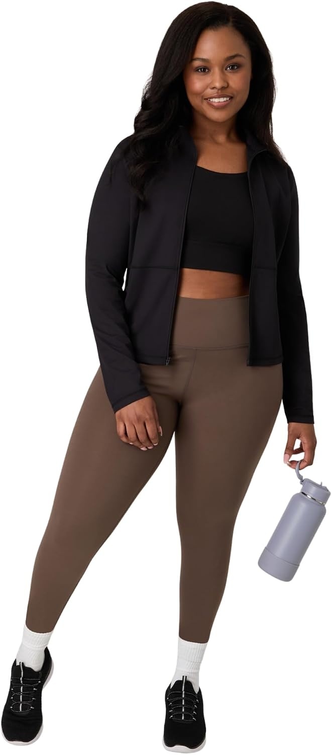 image:imageHanes Womens Jacket Moves FullZip Workout Jacket MoistureWicking Outwear Soft amp Stretchy Athletic Wear for WomenBlack