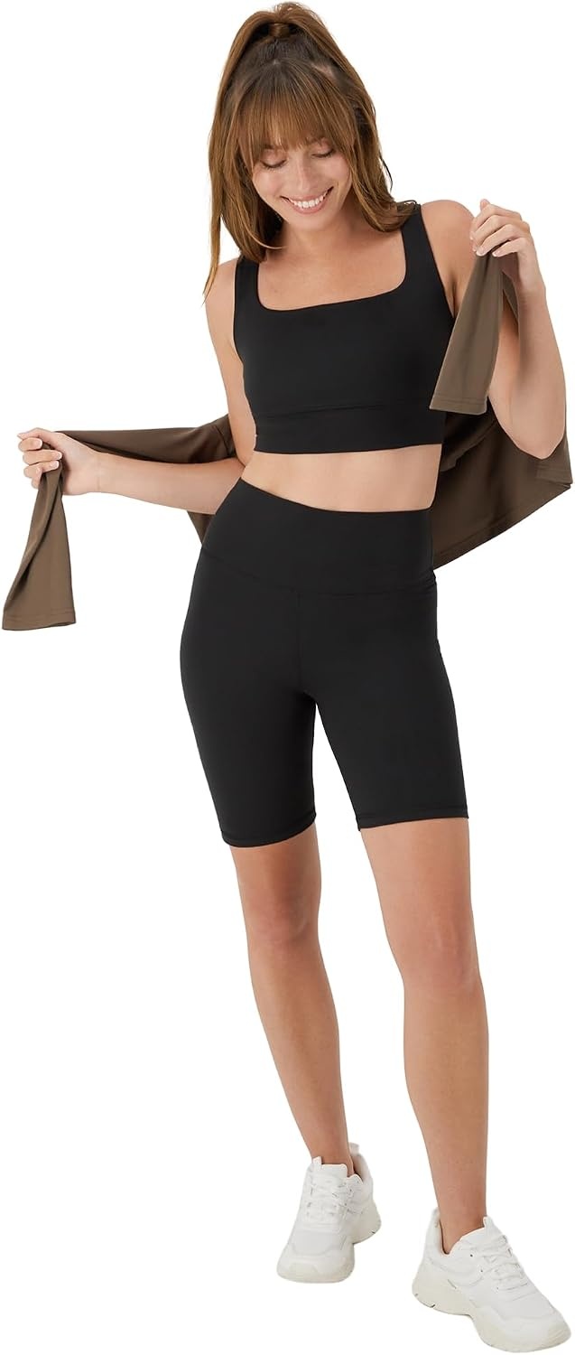 image:imageHanes Womens Moves Bike Shorts Soft amp Stretchy Workout Shorts with Interior Pocket MoistureWicking 3 Or 7 InseamBlack