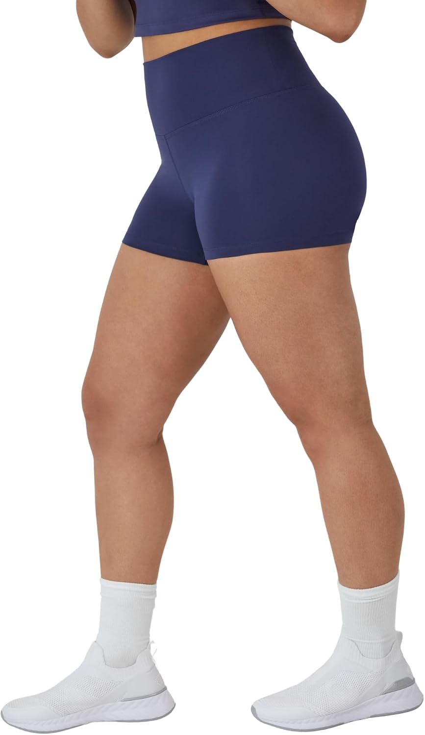 image:imageHanes Womens Moves Bike Shorts Soft amp Stretchy Workout Shorts with Interior Pocket MoistureWicking 3 Or 7 InseamImperial Indigo