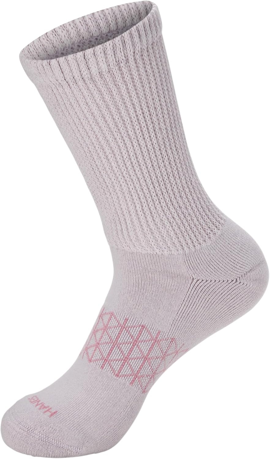 image:imageHanes Womens Nonbinding Crew Socks Absolute Wellness Nonrestrictive Cushioned Socks for Women 4packPinkTanGreen