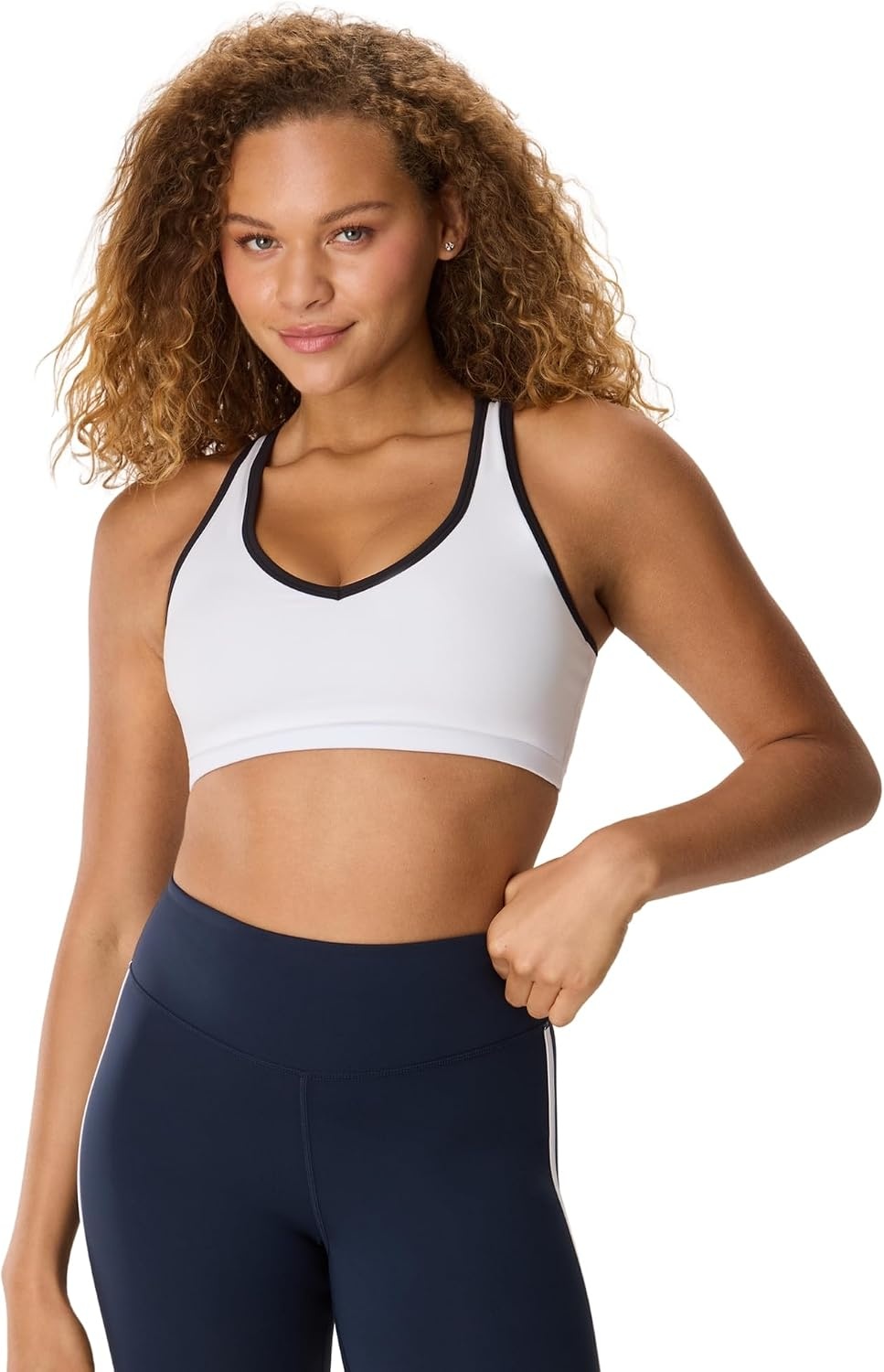 image:imageHanes Womens Racerback Sports Bra MoistureWicking Stretch ActivewearWhite