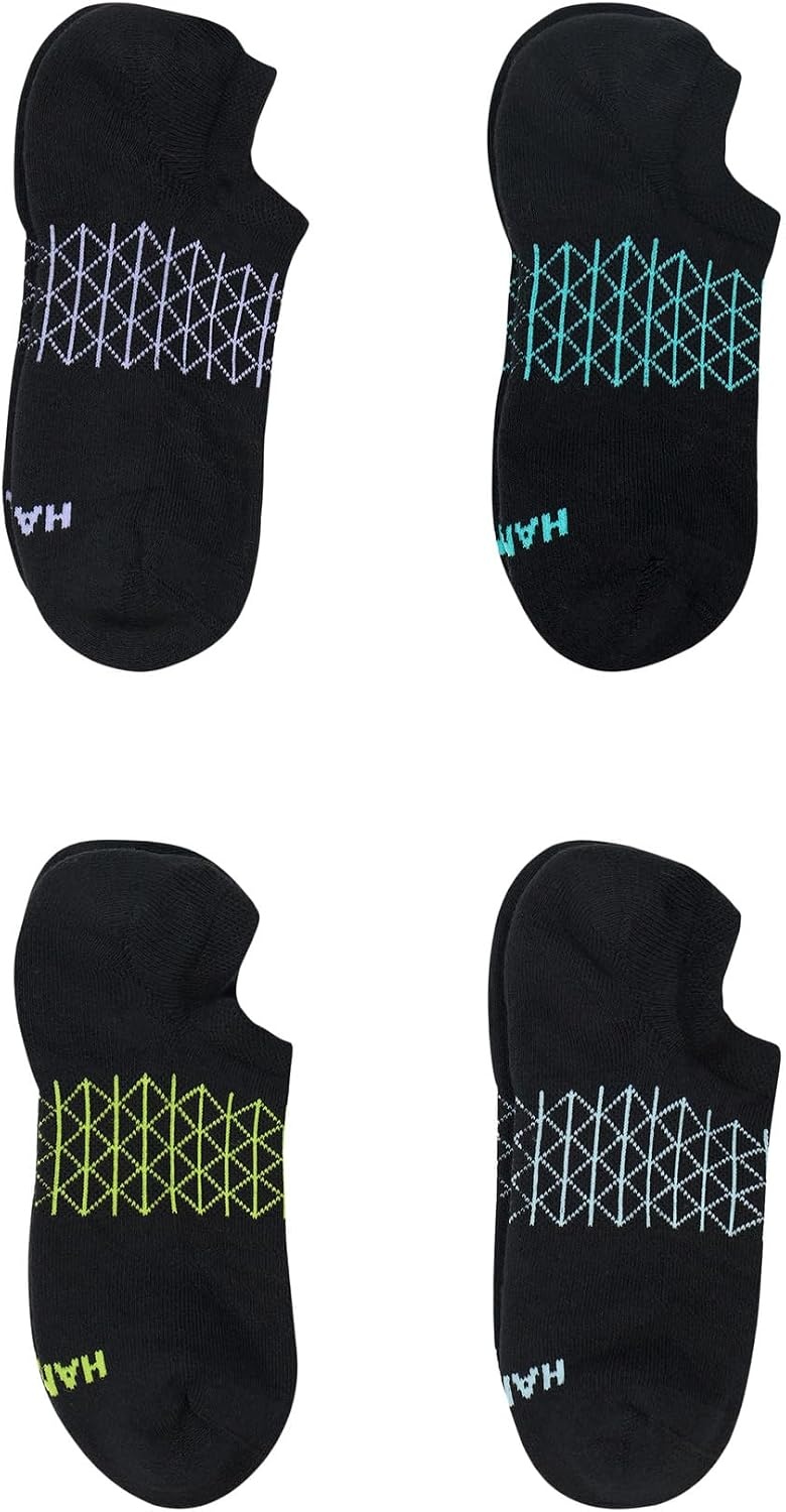 image:imageHanes Womens Socks 4pack Absolute Active Cushioned Moisturewicking Best Womens Socks Crew Ankle and No ShowBlack