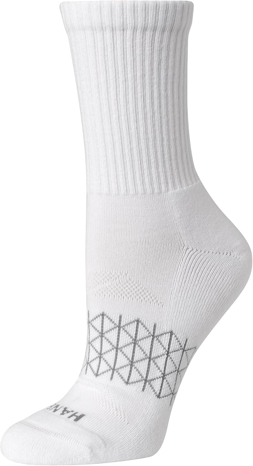 image:imageHanes Womens Socks 4pack Absolute Active Cushioned Moisturewicking Best Womens Socks Crew Ankle and No ShowGray