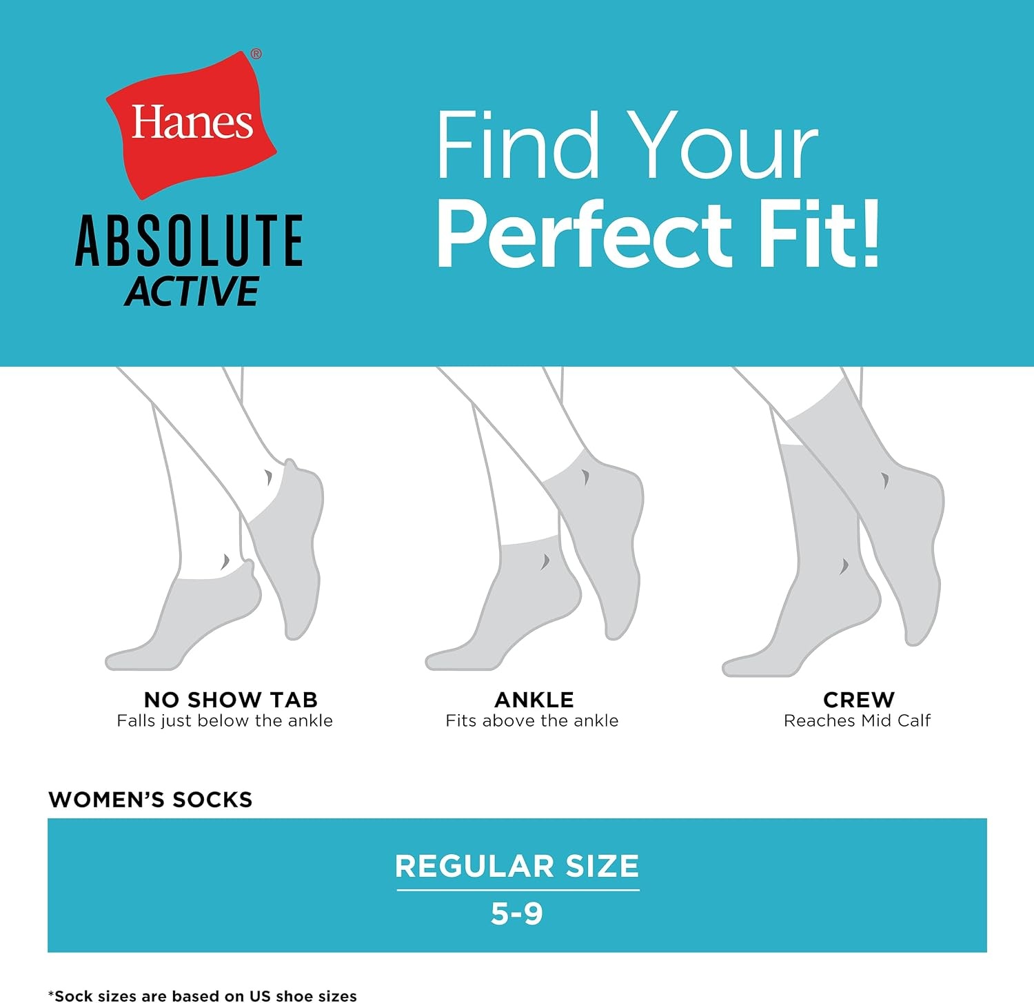 image:imageHanes Womens Socks 4pack Absolute Active Cushioned Moisturewicking Best Womens Socks Crew Ankle and No ShowGray