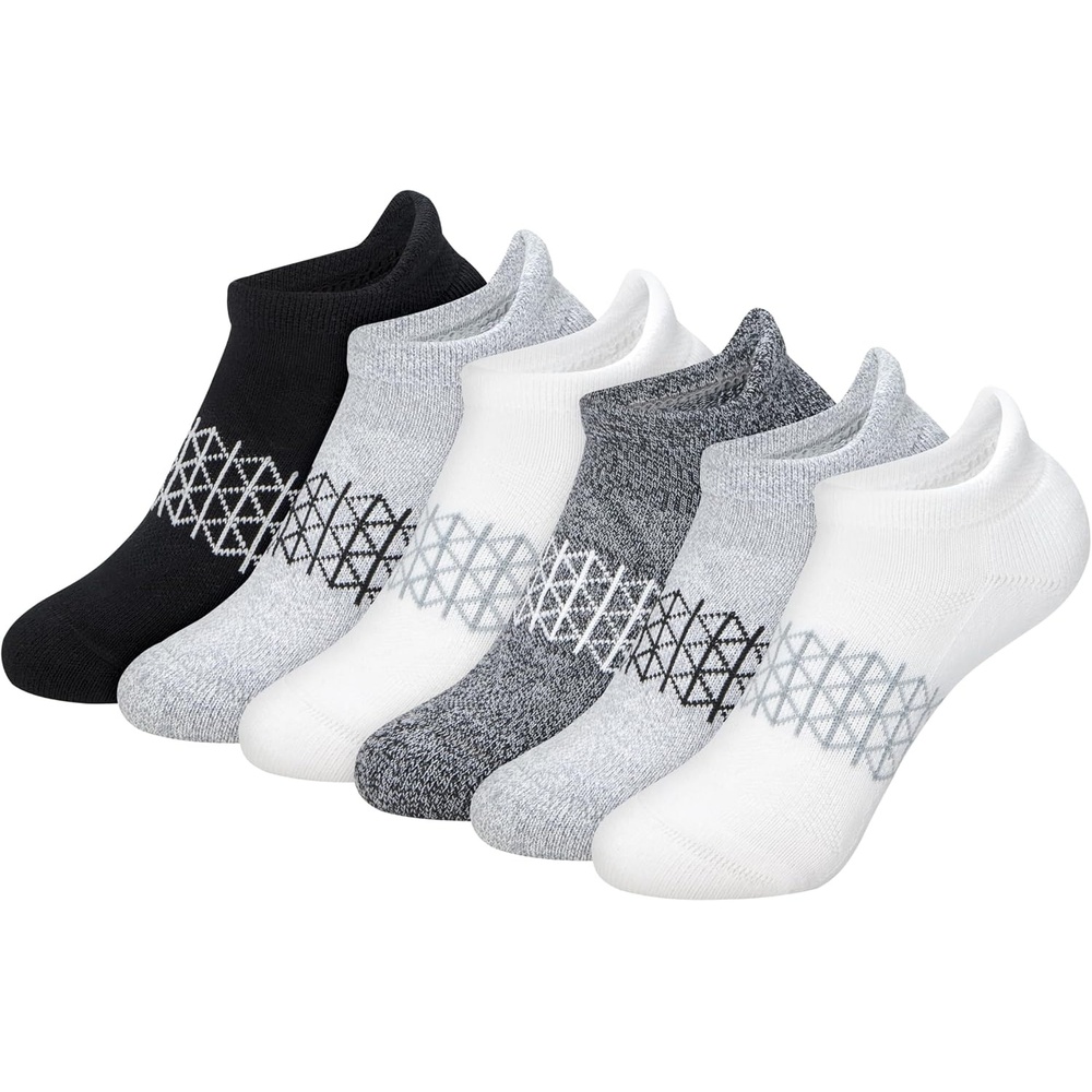 image:imageHanes Boys Socks Ankle Crew amp No Show 6pack Absolute Active Cushioned Sports Socks for Boys Moisturewicking AthleticGreyBlack Heel Shield