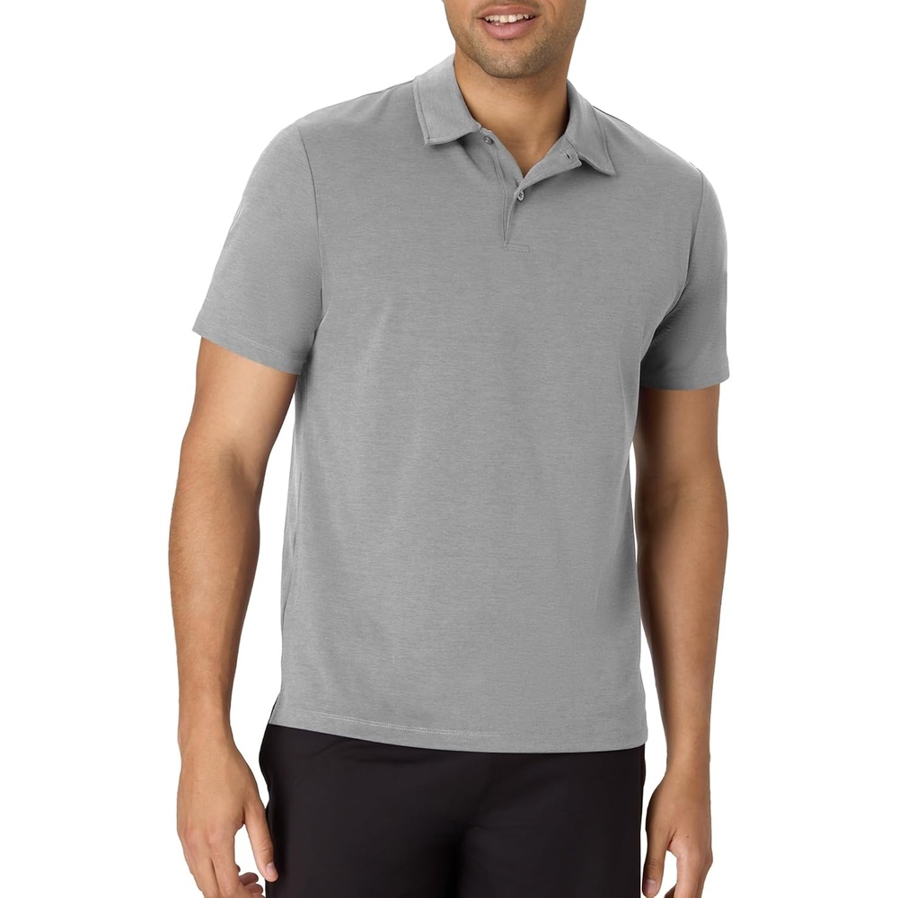 image:imageHanes Mens Moves Performance Polo Short Sleeve Polo Shirt for Men MoistureWickingDusk Shadow Grey Heather