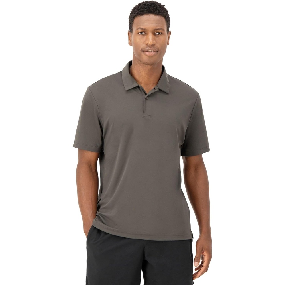 image:imageHanes Mens Moves Performance Polo Short Sleeve Polo Shirt for Men MoistureWickingGrey Encore