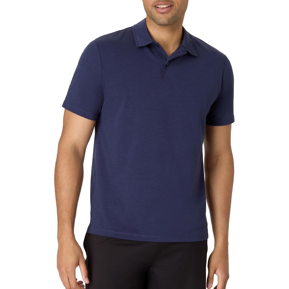 image:imageHanes Mens Moves Performance Polo Short Sleeve Polo Shirt for Men MoistureWickingImperial Indigo Heather