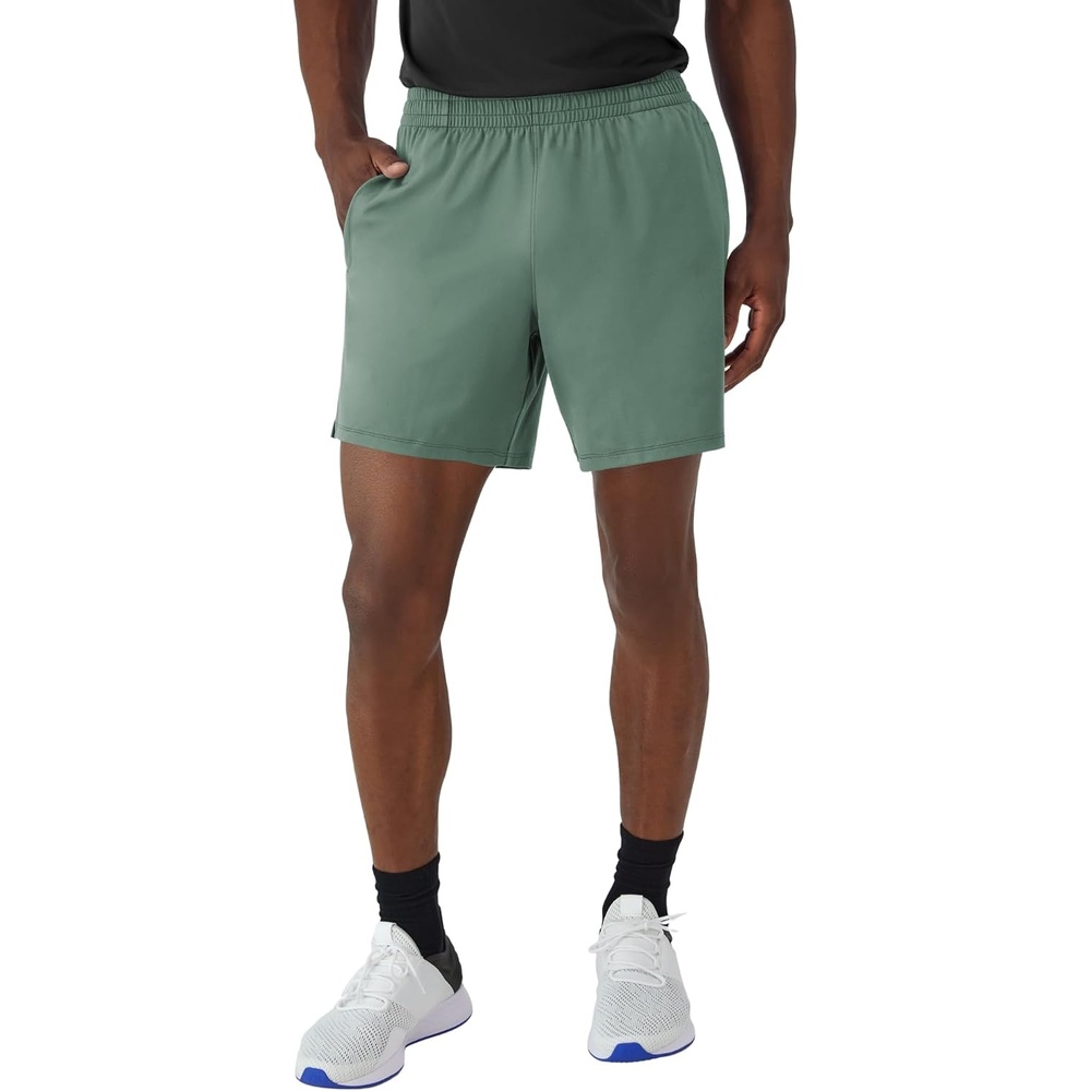 image:imageHanes Mens Moves Performance Shorts Athletic MoistureWicking Shorts with Pockets 6 InseamHerbal Olive Green