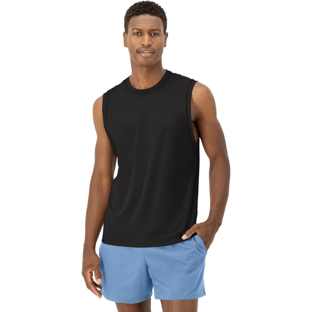 image:imageHanes Mens Moves Tank Performance Tank for Men MoistureWicking Tank Top 4Way StretchBlack
