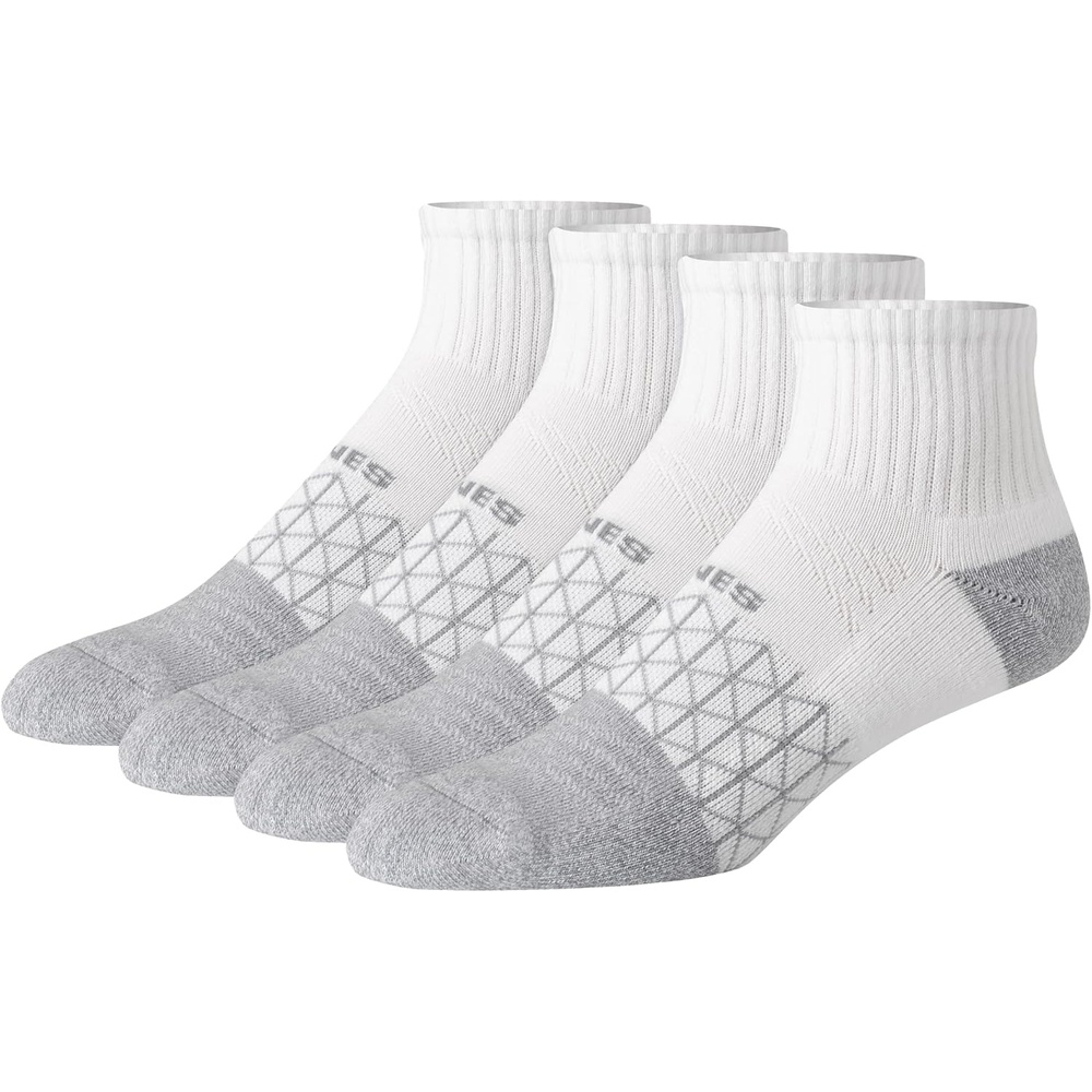 image:imageHanes Mens Socks Absolute Comfort Cushioned Moisturewicking Seamless Toe 4 Pack Ankle Crew and Heel Shield SocksWhiteGray Ankle