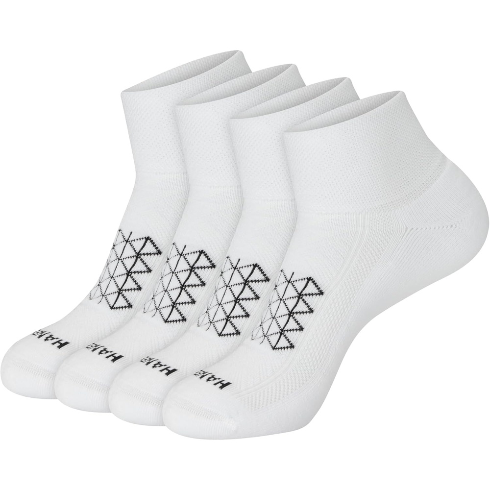 image:imageHanes Mens Socks Pack 4pair Pack Absolute Run Cushioned Heelshield Tab Moisturewicking Mens SocksWhite Ankle