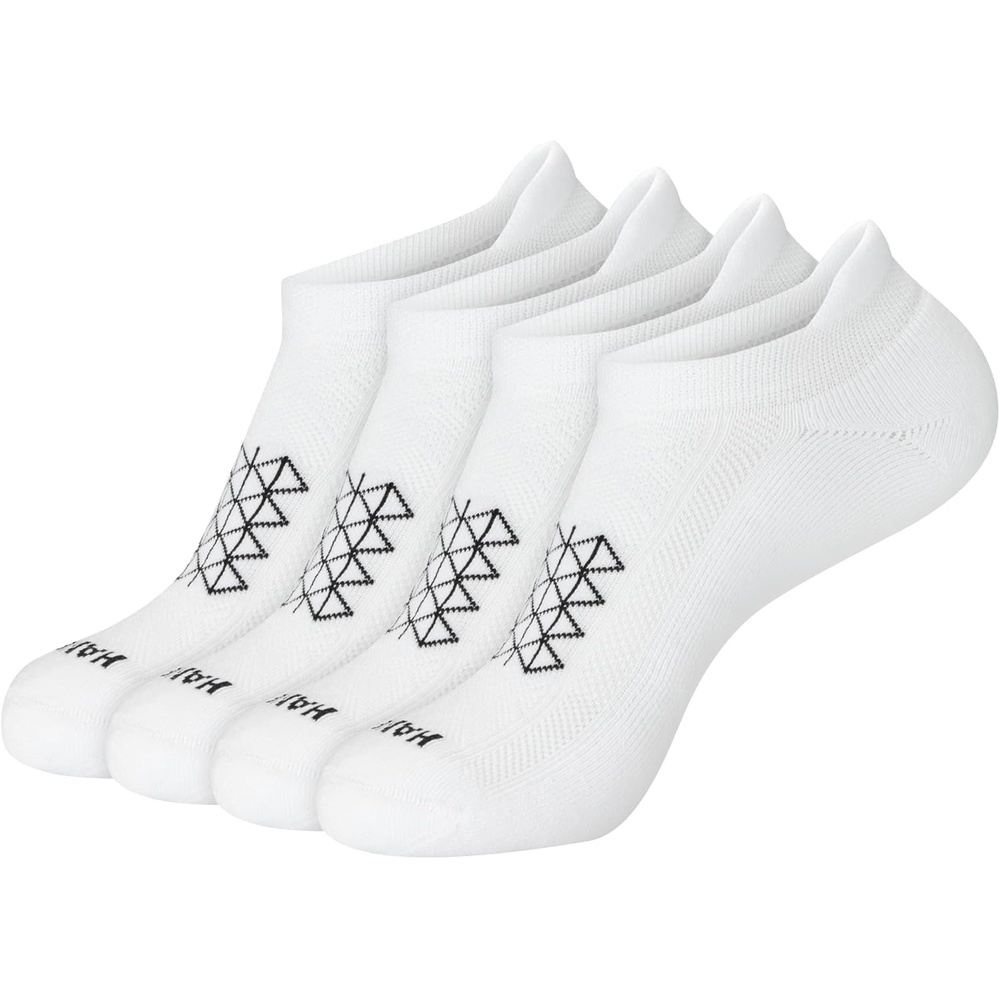 image:imageHanes Mens Socks Pack 4pair Pack Absolute Run Cushioned Heelshield Tab Moisturewicking Mens SocksWhite Heel Shield