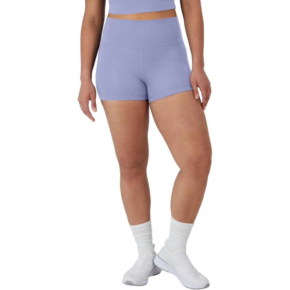 image:imageHanes Womens Moves Bike Shorts Soft amp Stretchy Workout Shorts with Interior Pocket MoistureWicking 3 Or 7 InseamPeri Blue