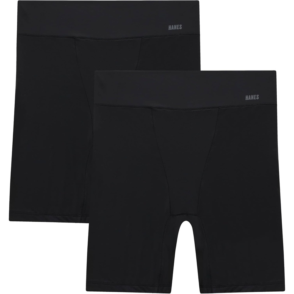 image:imageHanes Womens Moves Underwear Antichafe Slip Shorts Microfiber Slip Shorts for Women 2packBlackBlack