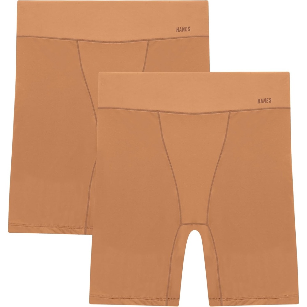 image:imageHanes Womens Moves Underwear Antichafe Slip Shorts Microfiber Slip Shorts for Women 2packWarm AlmondWarm Almond