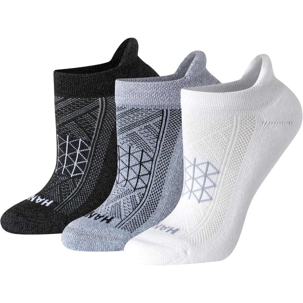 image:imageHanes Womens No Show Running Socks Absolute Run Socks Breathable No Show Tab Socks for Running 4packBlackGrayWhite 3 Pack
