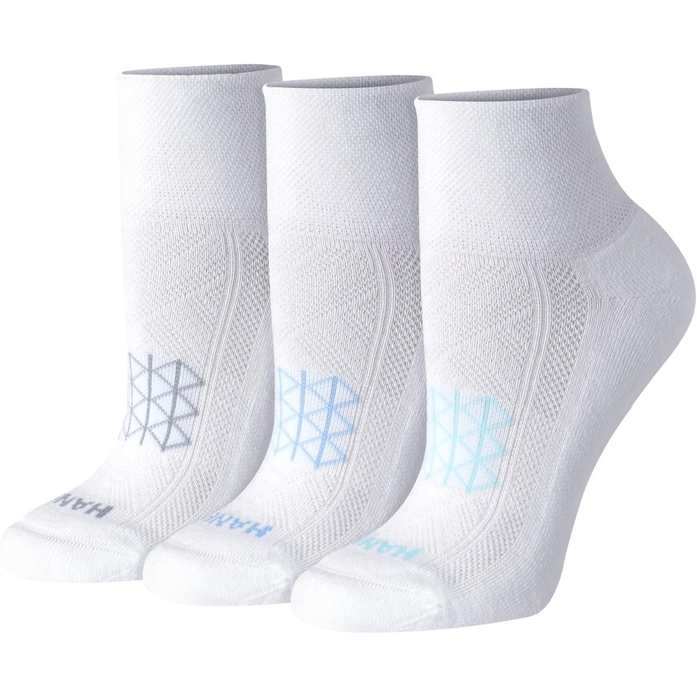 image:imageHanes Womens No Show Running Socks Absolute Run Socks Breathable No Show Tab Socks for Running 4packWhite Assorted 3 Pack