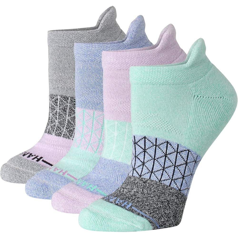 image:imageHanes Womens Socks 4pack Absolute Active Cushioned Moisturewicking Best Womens Socks Crew Ankle and No ShowPurpleGreen