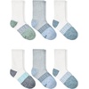 Hanes Boy’s Socks, Ankle, Crew, & No Show 6-pack, Absolute Active Cushioned Sports Socks for Boys, Moisture-wicking Athletic(Blue/White – Crew)