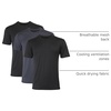 Hanes Men’s Moves Mesh T-Shirt, X-Temp Moisture-Wicking Tee(Black/Grey)