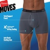 Hanes Men’s Moves Performance Boxer Brief, Total Support Pouch, Regular, Trunk, and Long Leg, 3-pack(Grey/Black)