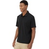 Hanes Men’s Moves Performance Polo, Short Sleeve Polo Shirt for Men, Moisture-Wicking(Black)