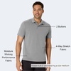 Hanes Men’s Moves Performance Polo, Short Sleeve Polo Shirt for Men, Moisture-Wicking(Dusk Shadow Grey Heather)