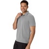Hanes Men’s Moves Performance Polo, Short Sleeve Polo Shirt for Men, Moisture-Wicking(Dusk Shadow Grey Heather)