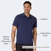 Hanes Men’s Moves Performance Polo, Short Sleeve Polo Shirt for Men, Moisture-Wicking(Imperial Indigo Heather)
