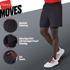 Hanes Men’s Moves Workout Shorts with Boxer Brief Liner & Total Support Pouch, Moisture-Wicking Shorts, 5” Inseam(Black)