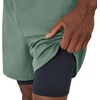 Hanes Men’s Moves Workout Shorts with Boxer Brief Liner & Total Support Pouch, Moisture-Wicking Shorts, 5” Inseam(Herbal Olive Green/Black)
