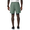 Hanes Men’s Moves Workout Shorts with Boxer Brief Liner & Total Support Pouch, Moisture-Wicking Shorts, 5” Inseam(Herbal Olive Green/Black)