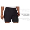 Hanes Men’s Moves Workout Shorts with Boxer Brief Liner & Total Support Pouch, Moisture-Wicking Shorts, 7” Inseam(Black)