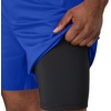 Hanes Men’s Moves Workout Shorts with Boxer Brief Liner & Total Support Pouch, Moisture-Wicking Shorts, 7” Inseam(Deep Royal)