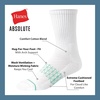 Hanes Men’s Socks, Absolute Comfort Cushioned Moisture-wicking Seamless Toe, 4 Pack, Ankle, Crew and Heel Shield Socks(White – Crew)