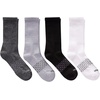 Hanes Men’s Socks, Absolute Comfort Cushioned Moisture-wicking Seamless Toe, 4 Pack, Ankle, Crew and Heel Shield Socks(White/Black/Gray – Crew)