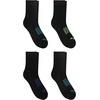 Hanes Men’s Socks Pack, 4-pair Pack, Absolute Run Cushioned Heel-shield Tab Moisture-wicking Men’s Socks(Black Assorted – Mid Crew)