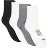 Hanes Men’s Socks Pack, 4-pair Pack, Absolute Run Cushioned Heel-shield Tab Moisture-wicking Men’s Socks(Gray/White/Black – Mid Crew)