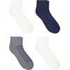 Hanes Men’s Socks Pack, 4-pair Pack, Absolute Run Cushioned Heel-shield Tab Moisture-wicking Men’s Socks(Navy/White – Ankle)