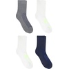 Hanes Men’s Socks Pack, 4-pair Pack, Absolute Run Cushioned Heel-shield Tab Moisture-wicking Men’s Socks(Navy/White – Mid Crew)