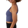 Hanes Women’s Moves Crop Bralette, V-Neck Cropped Pullover, Built-in Shelf Bra, Odor Control(Dark Cobalt Night)